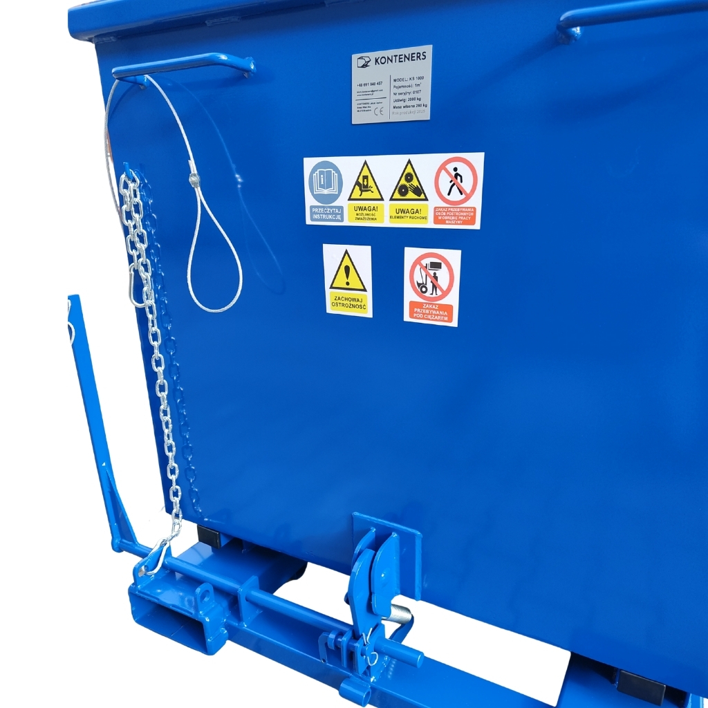 Kontener samowyładowczy KS1000 - dźwignia Kontener samowyładowczy KS1000 - dźwignia