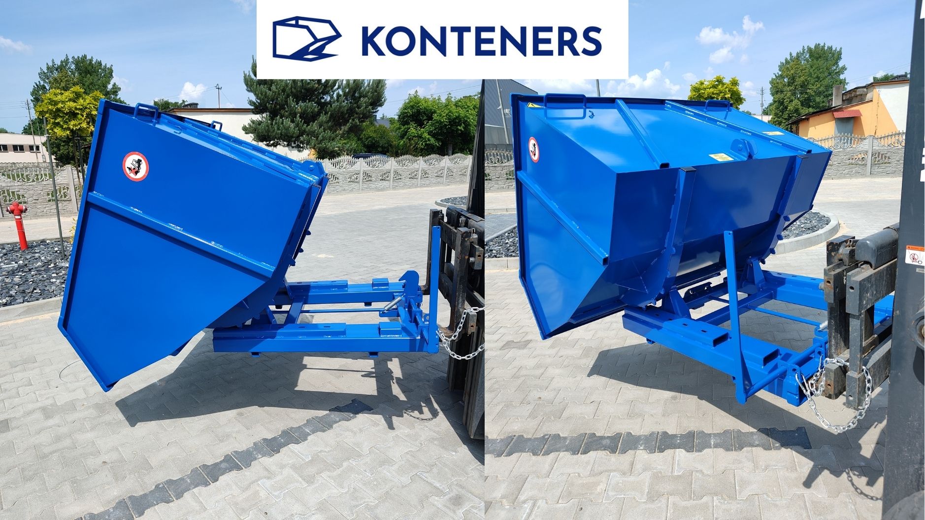 Kontener samowyładowczy K4 1300 - dźwignia + zderzak Kontener samowyładowczy K4 1300 - dźwignia + zderzak