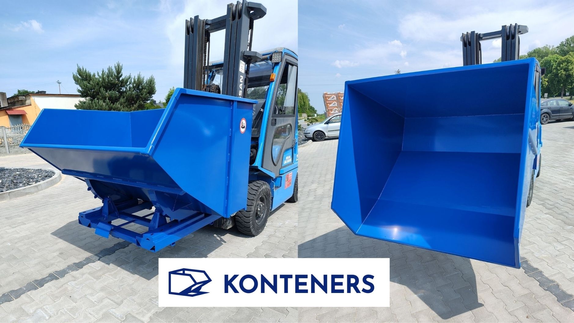 Kontener samowyładowczy K4 1300 - dźwignia + zderzak Kontener samowyładowczy K4 1300 - dźwignia + zderzak