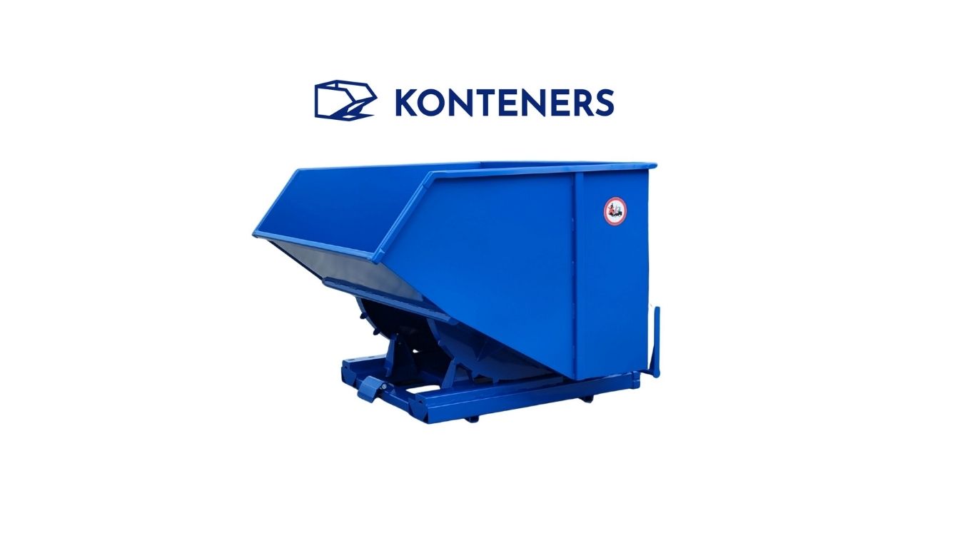 Kontener samowyładowczy K4 1300 - dźwignia + zderzak